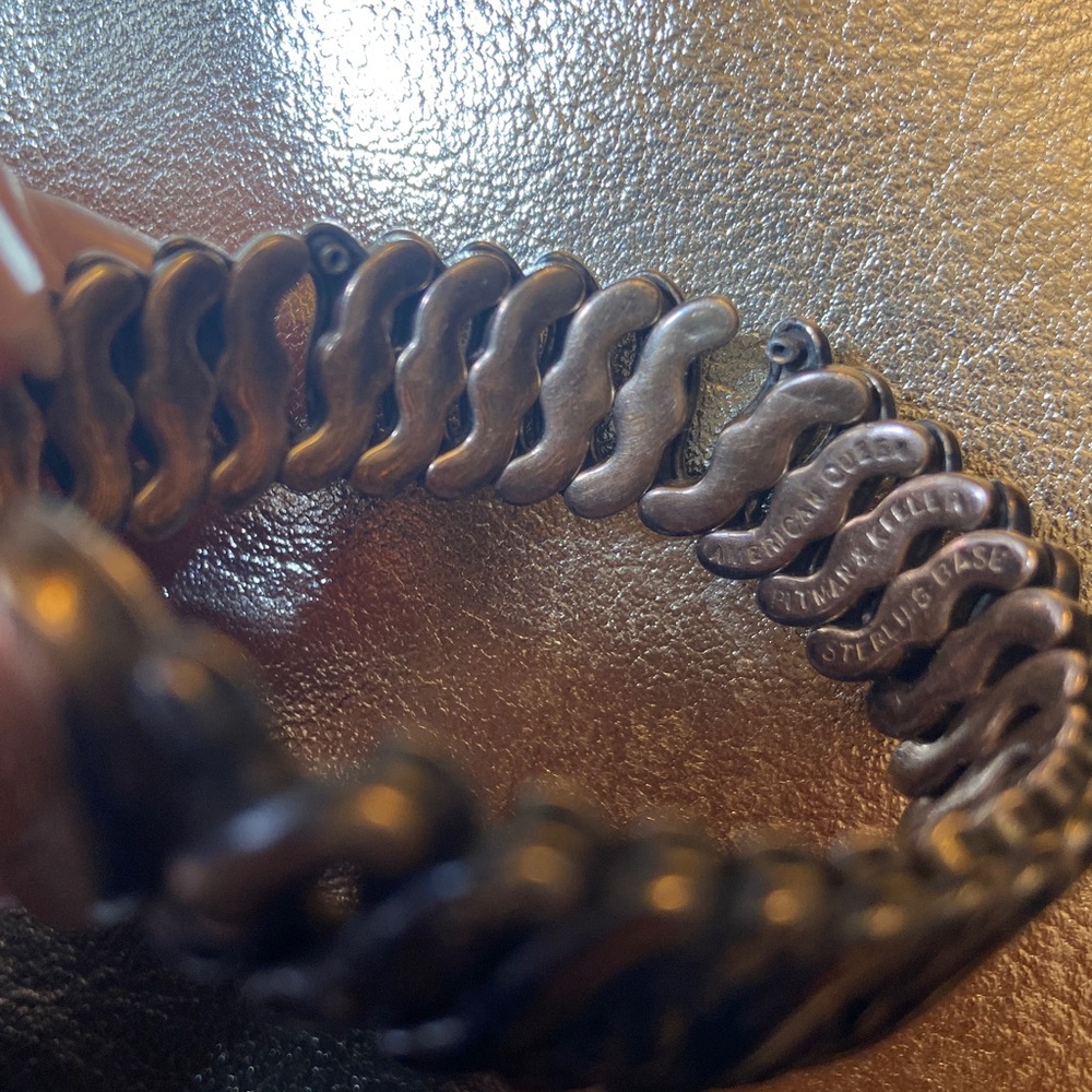 Vtg American Queen Pitman Keeler Sweetheart Expansion Bracelet Sterling Base View 3